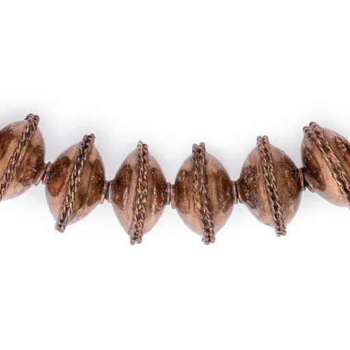Ethiopian Bezeled Copper Saucer Beads (18mm)