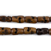 Dark Brown Carved Bone Skull Mala Beads (15x9mm)(Long Strand)