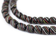 Multicolor Diagonal Stripe Java Gooseberry Beads (6-8mm) - The Bead Chest