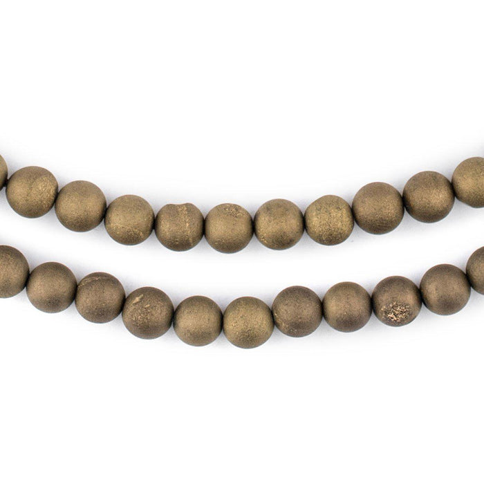 Gold Round Druzy Agate Beads (6mm) - The Bead Chest