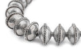 Ethiopian Bezeled Silver Saucer Beads (18mm, 16 Inch Strand) - The Bead Chest
