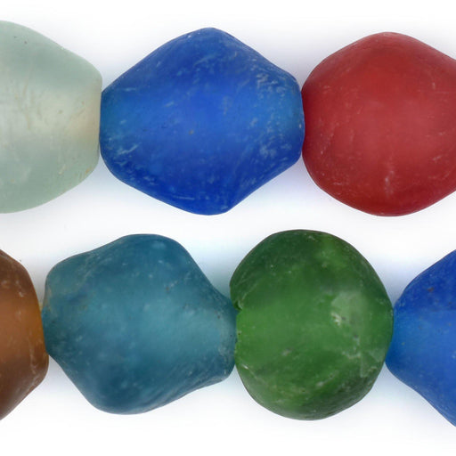 Jumbo Bright Medley Bicone Recycled Glass Beads (25mm) - The Bead Chest