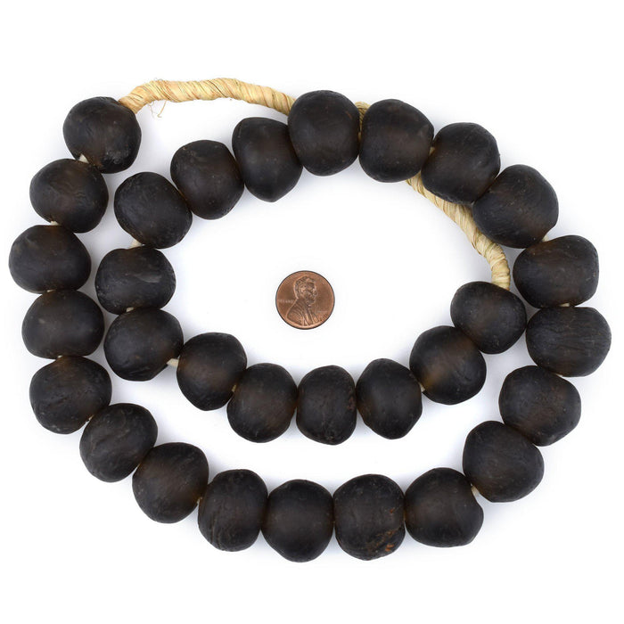 Jumbo Dark Brown Recycled Glass Beads (23mm) - The Bead Chest