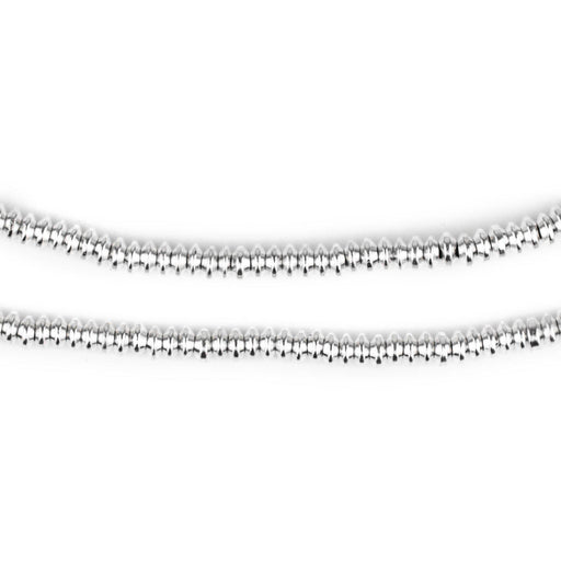 Shiny Silver Saucer Beads (4mm) - The Bead Chest