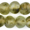 Jumbo Olive Green Swirl Recycled Glass Beads (23mm)