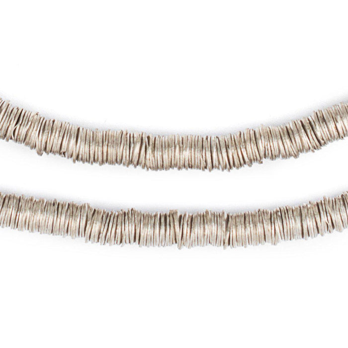 Shiny Silver Interlocking Crisp Beads (6mm, 16 Inch Strand) - The Bead Chest