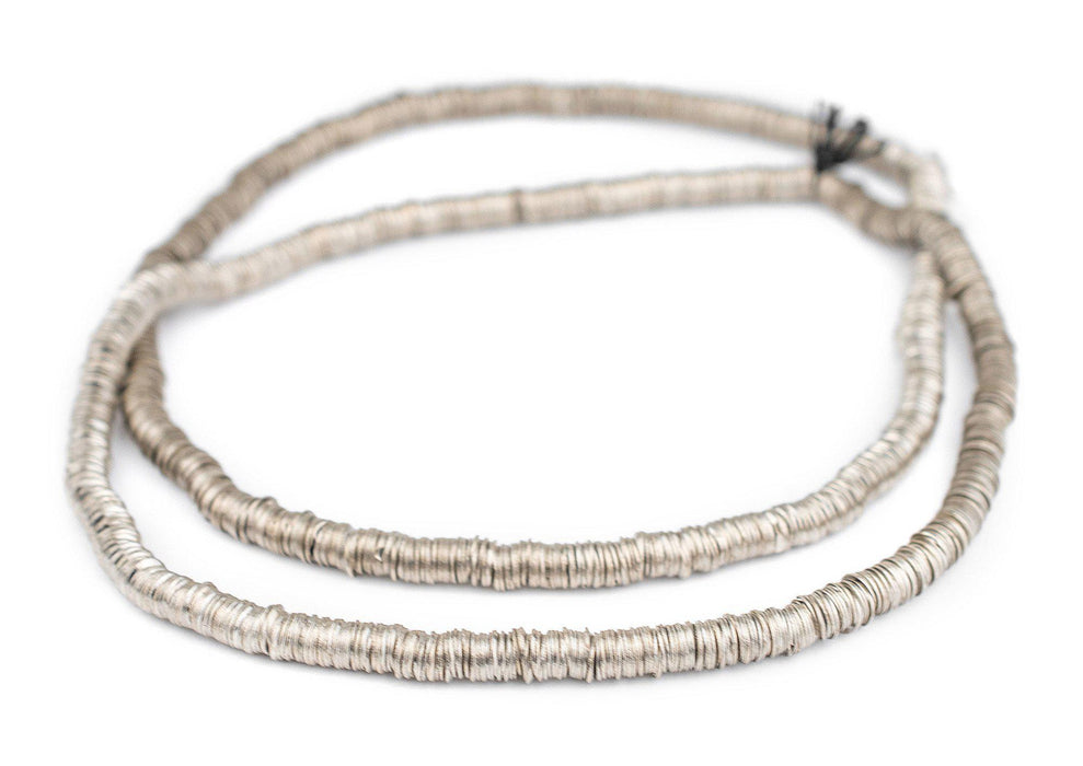 Shiny Silver Interlocking Crisp Beads (6mm, 16 Inch Strand) - The Bead Chest