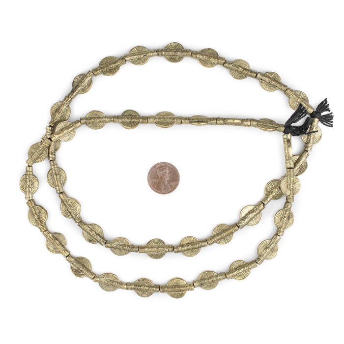 Smooth Sun Baule Brass Beads (20x12mm) - The Bead Chest