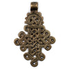 Brass Ethiopian Coptic Cross Pendant (68x44mm)