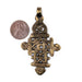 Brass Ethiopian Coptic Cross Pendant (68x40mm) - The Bead Chest