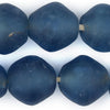 Super Jumbo Light Blue Bicone Recycled Glass Beads (35mm)
