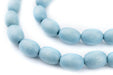 Light Blue Oval Natural Wood Beads (15x10mm) - The Bead Chest