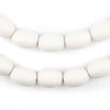 White Oval Natural Wood Beads (15x10mm)