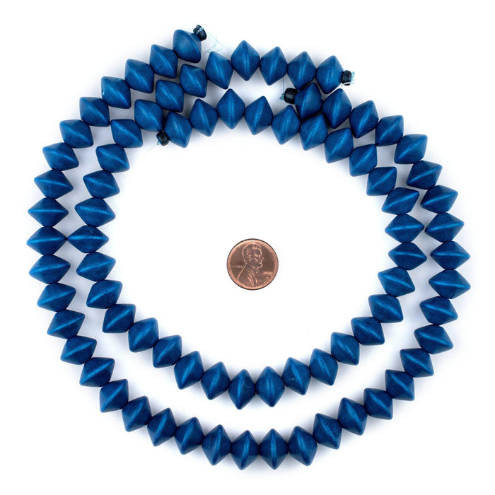 Azul Blue Bicone Natural Wood Beads (10x15mm) - The Bead Chest