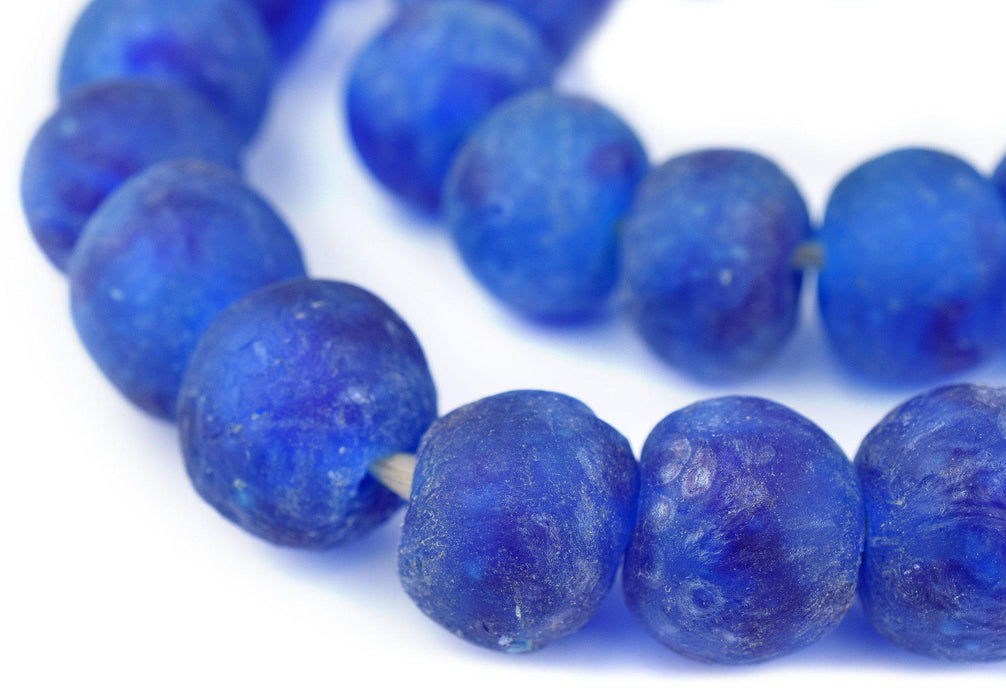 Jumbo Aqua Swirl Recycled Glass Beads (23mm) - The Bead Chest