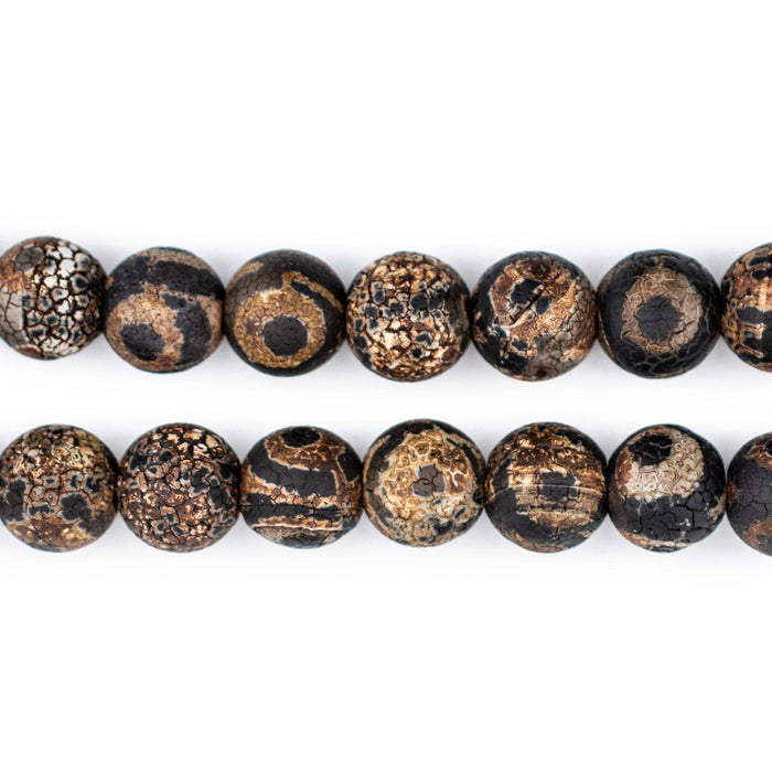 Antiqued Round Tibetan Agate Beads (10mm) - The Bead Chest