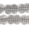 Silver Double Sun Dotted Baule Beads (49x36mm)