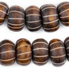 Carved Watermelon Brown Bone Beads (Large)