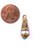 Pearl Brass Capped Locket Pendant with Blue (28x10mm) - The Bead Chest