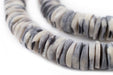 Splotchy Grey Coconut Bone Heishi Beads (18mm) - The Bead Chest
