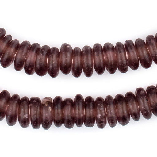 Purple Rondelle Recycled Glass Beads - The Bead Chest