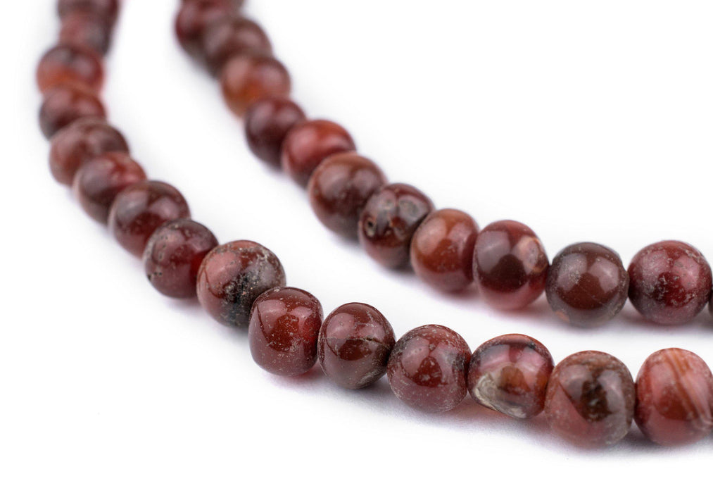 Dark Round African Carnelian Beads - The Bead Chest