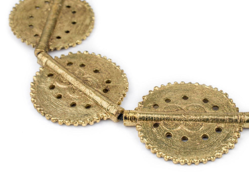 Brass Sun Dotted Baule Beads (55x45mm) - The Bead Chest
