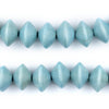 Light Blue Bicone Natural Wood Beads (10x15mm)