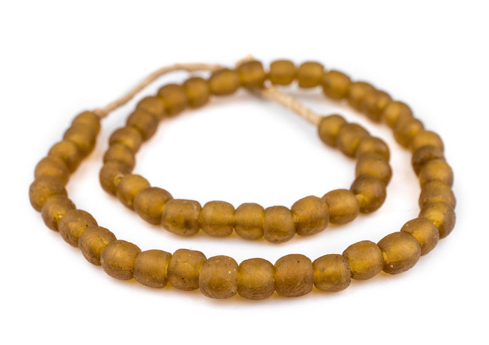 Amber Recycled Glass Beads (11mm) - The Bead Chest