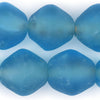 Super Jumbo Baby Blue Bicone Recycled Glass Beads (35mm)