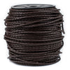 3.0mm Dark Brown Round Braided Bolo Leather Cord (3ft)
