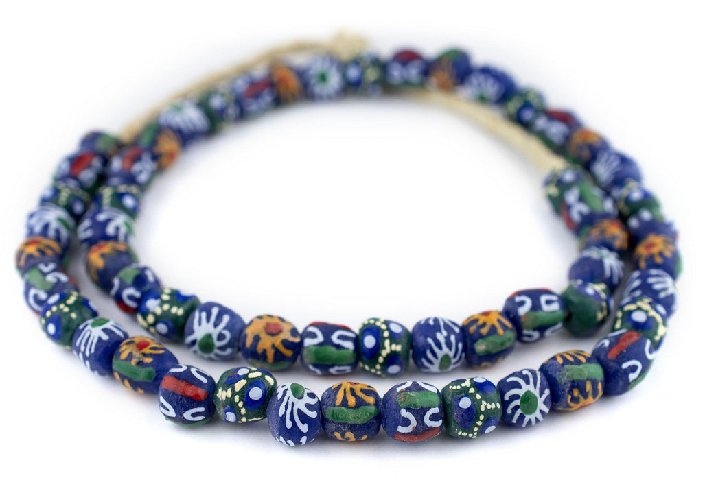 Mixed Blue Krobo Beads - The Bead Chest