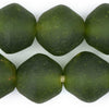 Super Jumbo Lime Green Bicone Recycled Glass Beads (35mm)