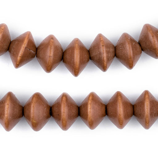 Light Brown Bicone Natural Wood Beads (10x15mm)