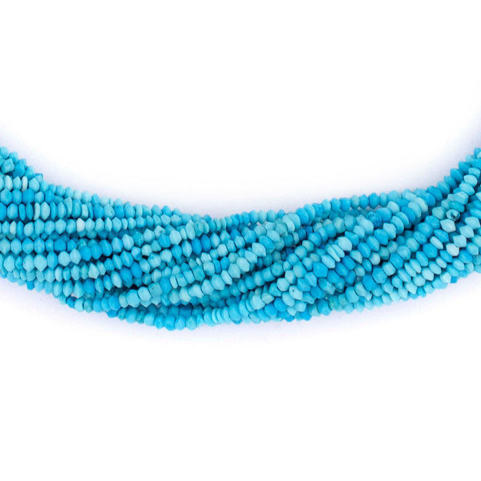 Tiny Blue Turquoise Stone Heishi Beads (2mm) - The Bead Chest