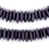 Dark Purple Ashanti Glass Saucer Beads (14mm)