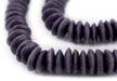 Dark Purple Ashanti Glass Saucer Beads (14mm) - The Bead Chest