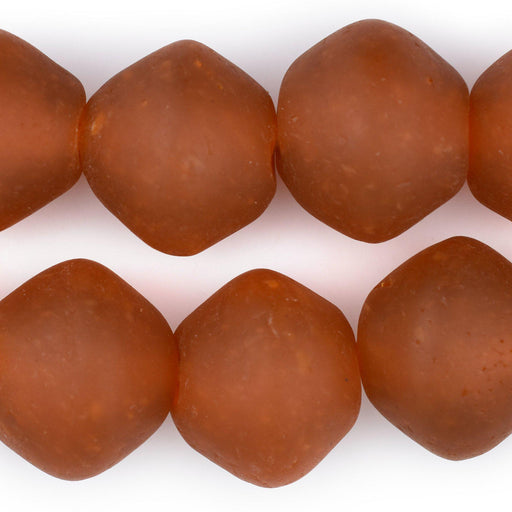 Super Jumbo Papaya Orange Bicone Recycled Glass Beads (35mm) - The Bead Chest