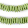 Lime Green Ashanti Glass Saucer Beads