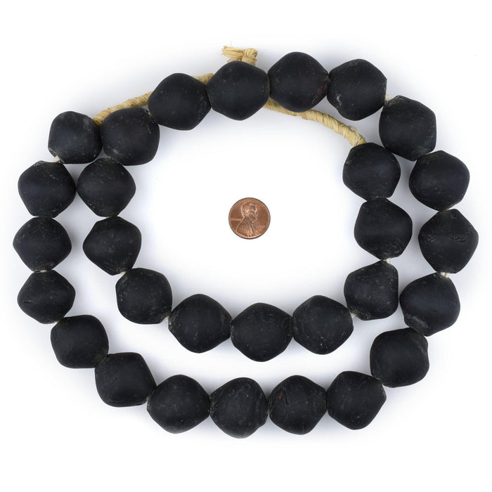 Jumbo Black Bicone Recycled Glass Beads (25mm) - The Bead Chest