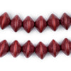 Cherry Red Bicone Natural Wood Beads (10x15mm)