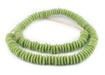 Lime Green Ashanti Glass Saucer Beads - The Bead Chest