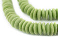 Lime Green Ashanti Glass Saucer Beads - The Bead Chest