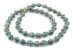 Turquoise Bicone Inlaid Nepali Brass Beads (14x11mm) - The Bead Chest