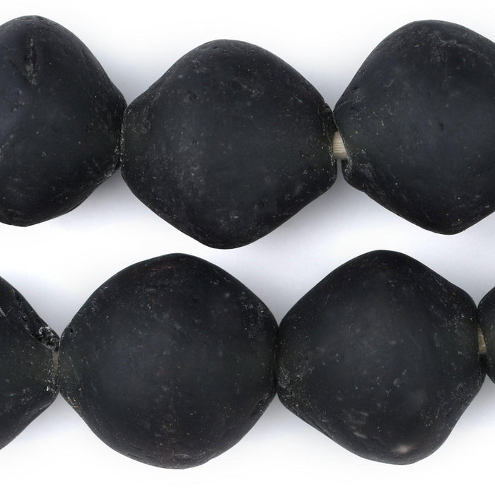 Jumbo Black Bicone Recycled Glass Beads (25mm) - The Bead Chest