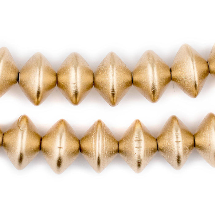 Gold Bicone Natural Wood Beads (10x15mm) - The Bead Chest