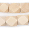 Cream Diamond Cut Natural Wood Beads (20mm)