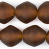 Super Jumbo Amber Bicone Recycled Glass Beads (35mm)