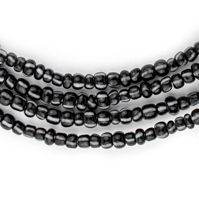 Black Ghana Chevron Beads (5mm) - The Bead Chest