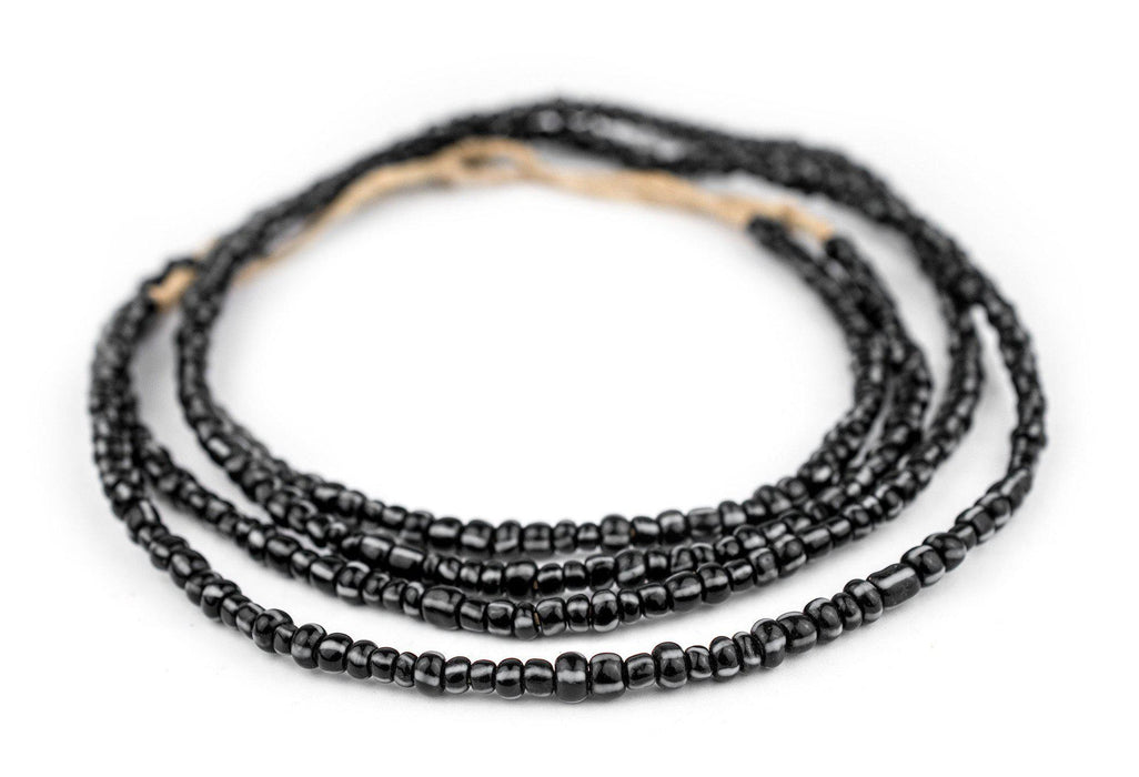 Black Ghana Chevron Beads (5mm) - The Bead Chest